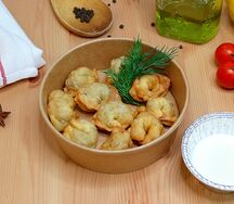 Чучвара жареные пельмени