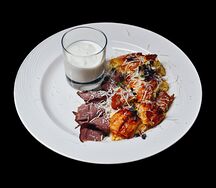 Джемур с копченой говядиной и мацони