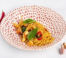 Спагетти Алио-Олио с аргентинскими креветками