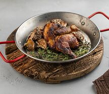 Румяный цыплёнок на мангале