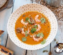 Тыквенный суп с креветками