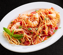 Спагетти Маринара с тигровыми креветками