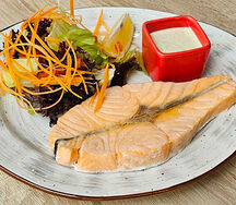 Стейк сёмги на пару