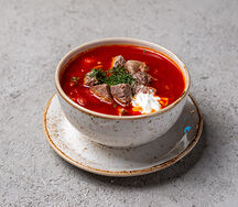 Борщ с грудинкой и салом