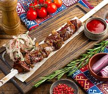 Баранья печень с курдюком