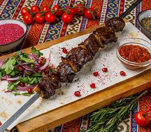 Баранья печень с курдюком