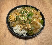 Рис с луком и омлетом №506