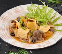 Телятина с грибами