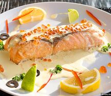 Филе семги в икорно-сливочном соусе