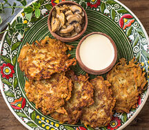 Драники с жаренными грибами