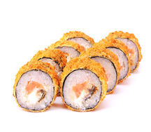 Горячий ролл с лососем