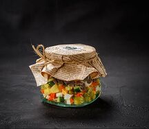 Салат оливье с говядиной