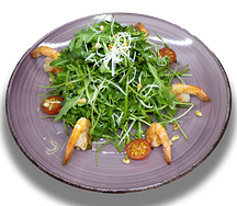 Салат руккола с креветками