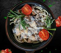 Паста Курица грибы