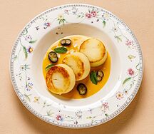 Сырники с манговой сгущёнкой