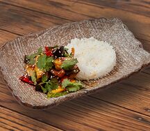 Кальмар с овощным соте