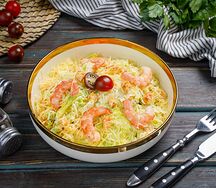 Салат Цезарь с креветками