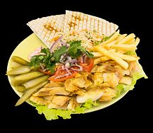 Шаурма из курицы на тарелке