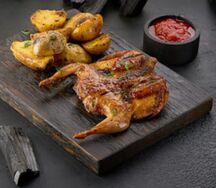 Цыпленок корнишон с картошкой на мангале