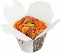 Харусаме со свининой и соусом цую