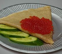 Блин с красной икрой