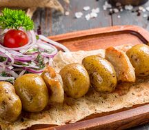 Шашлык из молодого картофеля с курдюком