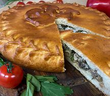 Пирог с курицей и грибами