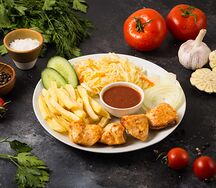 Шашлык из курицы с гарниром