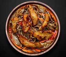 Соба со свининой в китайском соусе