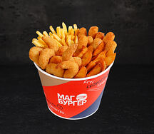 Баскет 12 креветок и сырные палочки