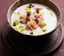 Сливочная уха с карельской форелью