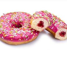 Донат с клубничной начинкой