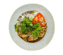 Креветки Yam с паровым рисом
