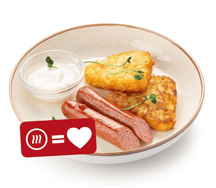 Драники картофельные с говяжьими колбасками