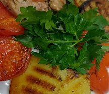 Овощи гриль с курицей