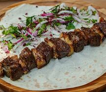 Шашлык печень с курдюком