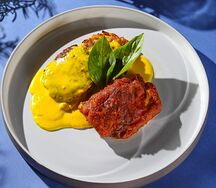 Филе трески с оладьями из кабачка