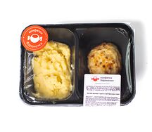 Котлета куриная с сыром и картофельным пюре