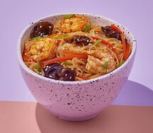 Тигровые креветки с фунчозой