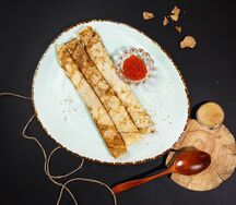 Блинчики с красной икрой