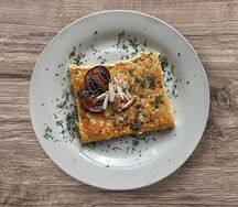 Омлет с курицей и грибами
