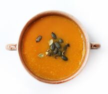 Тыквенный крем-суп с креветками