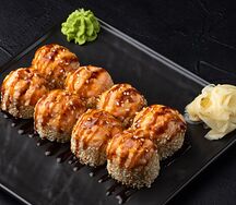 Запеченный ролл с копченым лососем