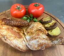 Курица с печеным картофелем (половина тушки)