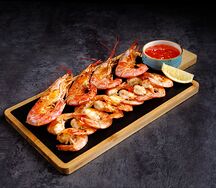 Лангустины и креветки гриль