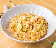 Ризотто с цукини и креветками