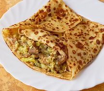 Блин с картошкой и грибами