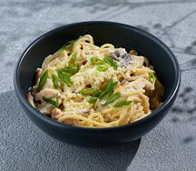 Паста с курой и грибами