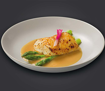 Палтус в соусе Мисо со спаржей