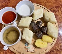 Аварский хинкал с сушеной колбасой